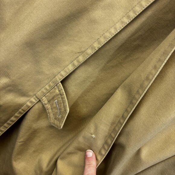 M Hyman And Son Heavy Lined Trench Coat Mens 56 R Tan Belted Wool Collar Long - Picture 10 of 16